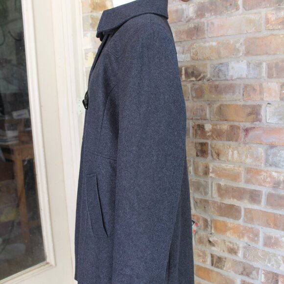 Nautica Women's Wool Coat XL Dark Gray Lined Slash Pockets - Picture 4 of 11